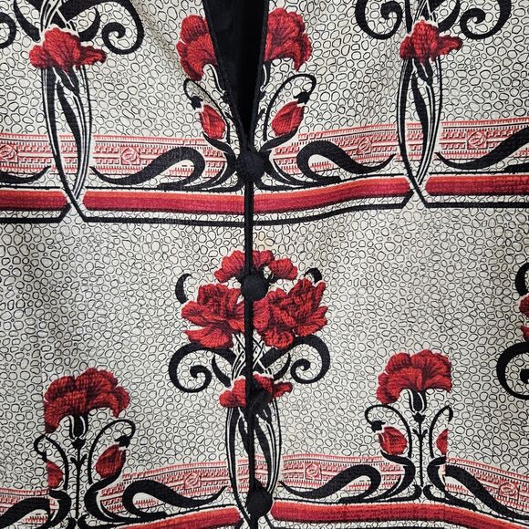 Vintage 90s Adrianna Papell Silk Jacket Plus Size 14 Floral Lined Formal Blazer - Picture 4 of 13